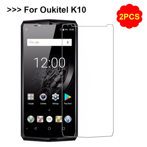 Закаленное стекло OUKITEL K10, 2 шт., защитная пленка для экрана OUKITEL K10 6,0 дюйма, Взрывозащищенная ЖК-пленка 9H 2.5D для OUKITEL K10 4G ► Фото 1/6