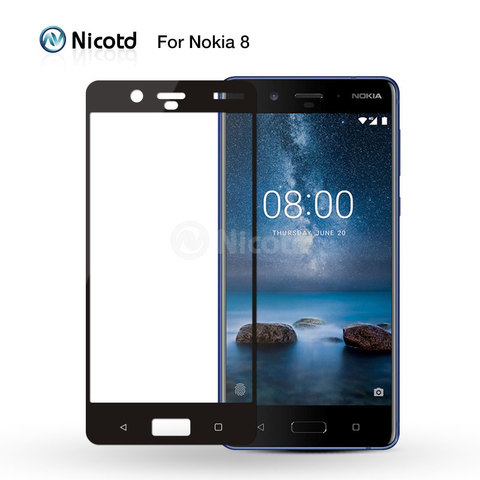 Цветное закаленное стекло 2.5D с полным покрытием для Nokia 8, взрывобезопасная Защита экрана для Nokia 3, 5, 6, 7, 8, защита экрана ► Фото 1/6