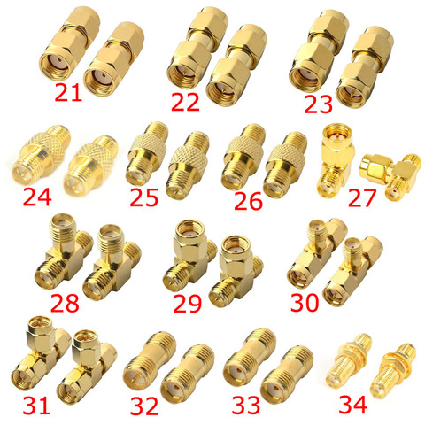 Комплект коаксиальных адаптеров SMA 2 шт., RF коаксиальные муфты с разъемом SMA RP SMA «папа» мама», муфта с гайкой, цилиндрический конвертер для Wi-Fi... ► Фото 1/6