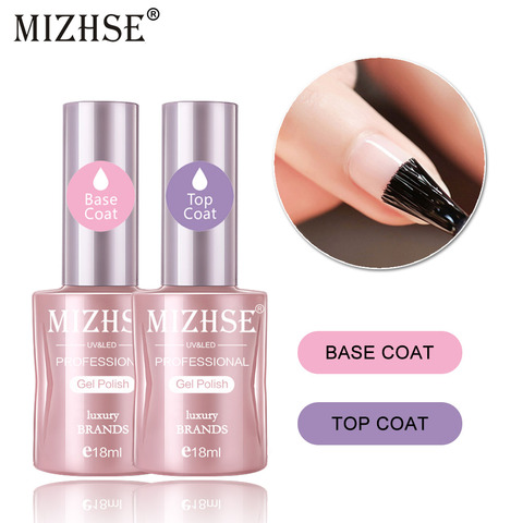 MIZHSE УФ-гель Nagellak грунтовка для ногтей 18 мл УФ-основа покрытие и верхнее покрытие Гель-лак прозрачный полуперманентный гель лак для ногтей ► Фото 1/6