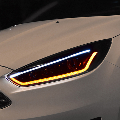 Чехол для стайлинга автомобиля для Ford Focus 2015, передсветильник фары s светодиодный светодиодные передние фары DRL, светодиодный ные линзы, фары HID, Ксеноновые поворотники, хосветильник ни ► Фото 1/1