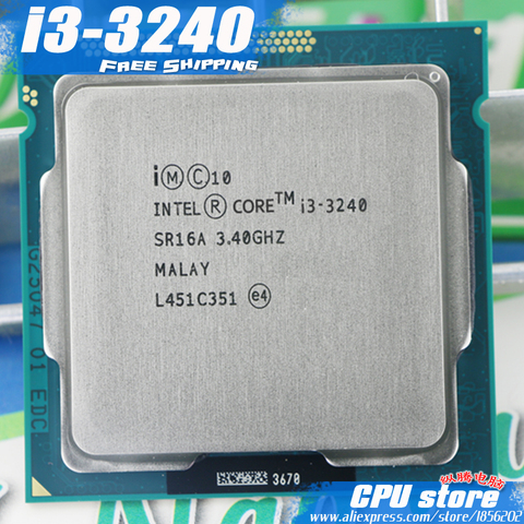 Процессор Intel Core I3 3240, 3 Мб кэш-памяти, 3,4 ГГц, L3 = 3 м, LGA 1155, TDP 55 Вт, процессор для настольного ПК, процессор для работы на 100%, бесплатная доставка ► Фото 1/4