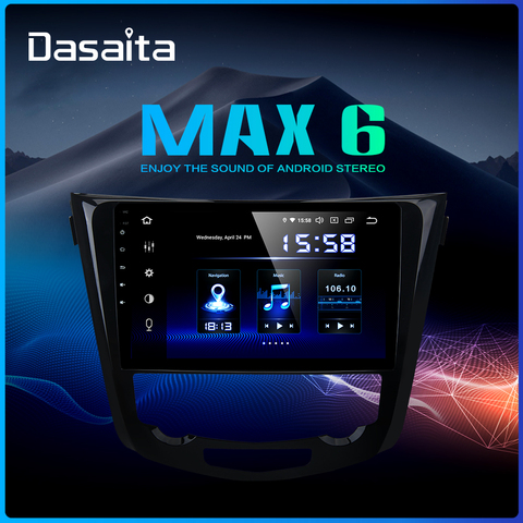Dasaita Автомобильный мультимедийный плеер Android 9,0 для Nissan X-Trail Qashqai j11 j10 Радио 2014 2015 2016 2017 2022 gps 10,2 