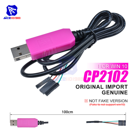 Оригинальные чипы CP2102, USB 2,0 к TTL, кабель для последовательной загрузки, 4-контактный последовательный конвертер для Arduino Raspberry Pi Win10/Mac OS X/Linux ► Фото 1/6