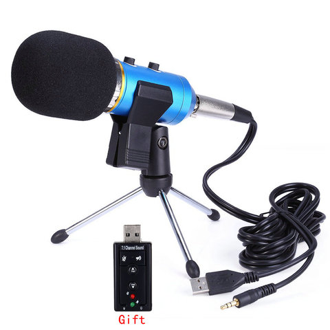 Студийный конденсаторный микрофон MK-F200FL USB, проводной микрофон со штативом, микрофон для компьютерной записи, пения ПК ► Фото 1/6
