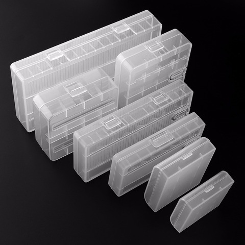 Soshine пластиковые ящики для хранения батарей из ПВХ, 7 разных прозрачных жестких пластиковых ящиков с крючком для батарей 18650 26650 AA AAA ► Фото 1/6