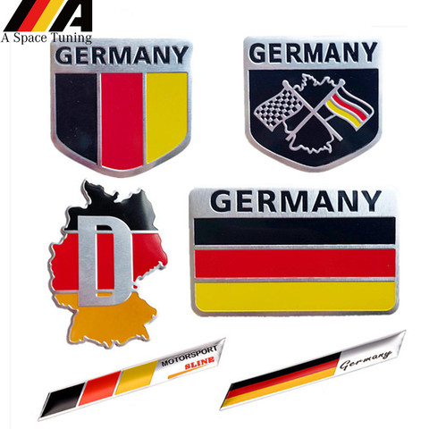 Металлический 3d-значок с немецким и немецким государственным флагом, автомобильная Передняя стандартная наклейка, гоночная Спортивная наклейка для VW Benz BMW Audi Sline ► Фото 1/6