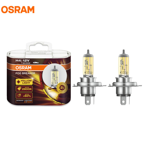 OSRAM H4 12 в 60/55 Вт 2600K противотуманный выключатель ксенон желтый 200% светильник 60% более яркие автомобильные галогенные лампы луч передсветильник свет 62193FBR ► Фото 1/6