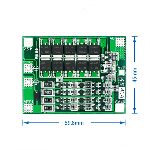 4S 40A литий-ионная литиевая батарея 18650 зарядное устройство PCB плата защиты BMS с балансом для электродвигателя 14,8 V 16,8 V Lipo Cell Module ► Фото 1/4