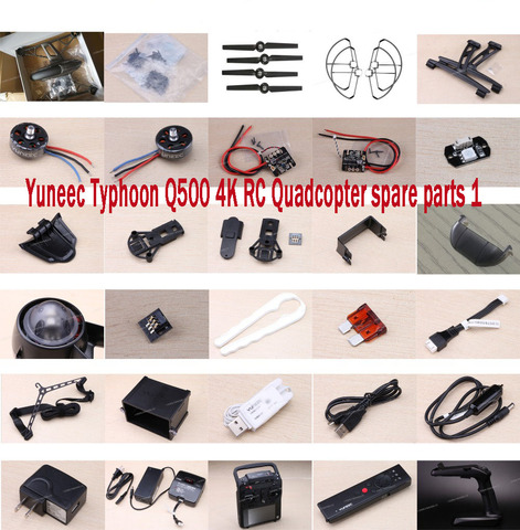 Квадрокоптер Yuneec Typhoon Q500 4K RC, запчасти, корпус двигателя, пропеллеры, защита лезвия, зарядное устройство ESC, светодиодный абажур, детали кабел... ► Фото 1/6