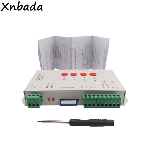 T-1000S контроллер светодиодной ленты с 256M sd-картой 2048 пикселей для WS2801 WS2811 WS2812B LPD6803 SK6812 Светодиодная лента DC5-24V ► Фото 1/5