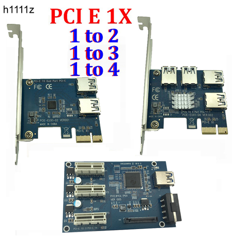 PCI E от 1 до 3/4/2 PCI express, 1X слот, Райзер-карта Mini ITX к внешнему 3 слота PCI-E, адаптер PCIe, усилитель порта, карта VER005 ► Фото 1/6