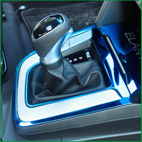 Для Hyundai Elantra AD 2016 2017 LHD ручка переключения передач в салоне автомобиля прикуриватель Панель рамка Крышка отделка наклейка автомобильный пат... ► Фото 1/6