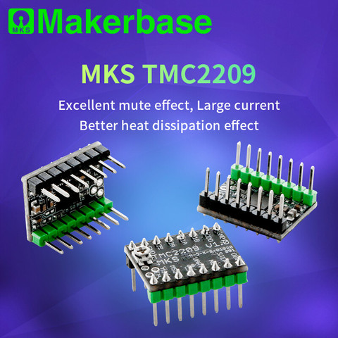 Драйвер шагового двигателя Makerbase MKS TMC2209 2209 StepStick, детали для 3D-принтера а UART, сверхтихий для SGen_L Gen_L Robin Nano ► Фото 1/4