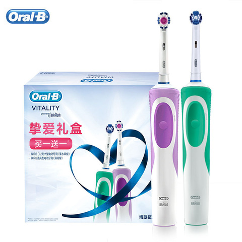 Электрическая зубная щетка OralB Vitality D12, перезаряжаемая автоматическая щетка с таймером, Прецизионная Чистка, 3D белая Сменная головка ► Фото 1/1