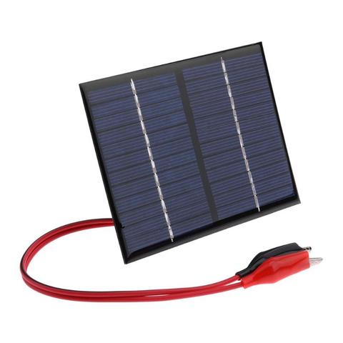 1,5 Вт 12 В солнечная батарея панель s Cell модуль поликремниевая Гибкая солнечная панель «сделай сам» Внешний аккумулятор зарядное устройство с зажимом ► Фото 1/6
