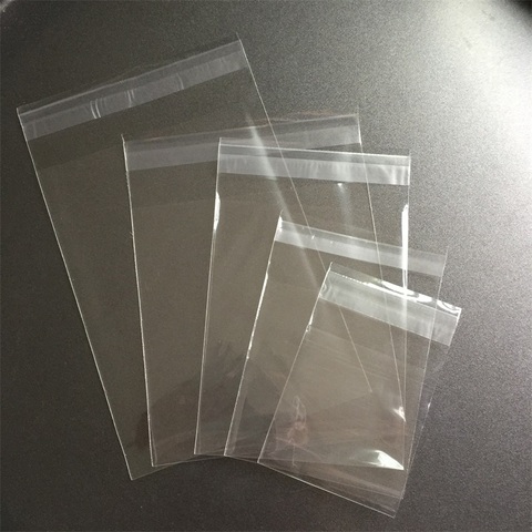 100 шт./лот 5 размеров прозрачные пакеты для упаковки печенья самоклеящиеся пластиковые пакеты для печенья свадебные пакеты для конфет ► Фото 1/6
