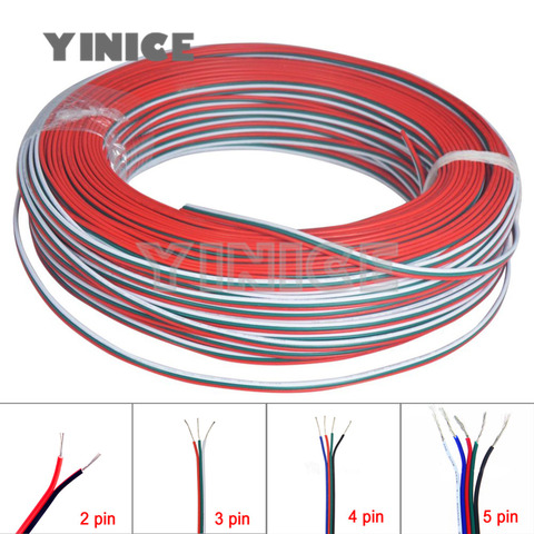 3-контактный, 4-контактный, 5-контактный, 22AWG светодиодный RGB-провод для подключения светодиодной ленты WS2812 WS2811 RGB rgbw 5050 3528 ► Фото 1/5