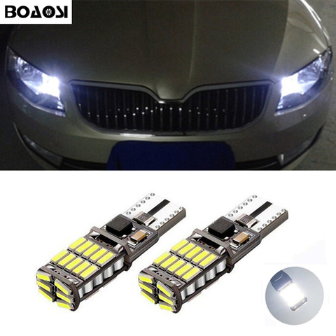 BOAOSI 2x T10 4014smd Светодиодная лампа для габаритных огней без ошибок, светильник ПА для подсветки глаз для Skoda Superb Octavia A7 A5 2 Fabia Rapid Yeti ► Фото 1/6