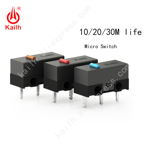 Kailh Micro Switch с циклом 10/20/30 м, 3 контакта, SPDT 1P2T, игровая мышь, микропереключатель, кнопка мыши ► Фото 1/6