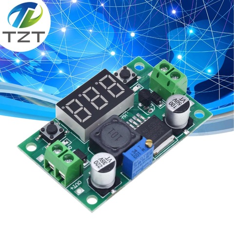 Регулируемый понижающий модуль питания TZT LM2596 постоянного тока от 4,0 до 40 до 1,3-37 в + светодиодный вольтметр постоянного тока/постоянного тока ► Фото 1/6