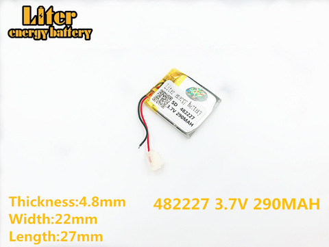 482227 3,7 V 290mAh перезаряжаемый литий-полимерный аккумулятор для умных часов GW01 bluetooth гарнитура 482227PL ► Фото 1/3