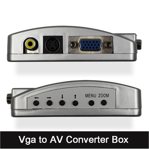 Адаптер для видеосигнала VGA в TV AV RCA, 1 шт., адаптер для видеопереключателя (кабель постоянного тока входит в комплект) ► Фото 1/6