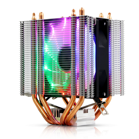 3pin/4pin RGB светодиодный кулер для ЦП 4-Heatpipe двойная башня вентилятор Радиатор охлаждения для Intel LGA 1150/1151/1155/1156/775/1366 AMD ► Фото 1/6
