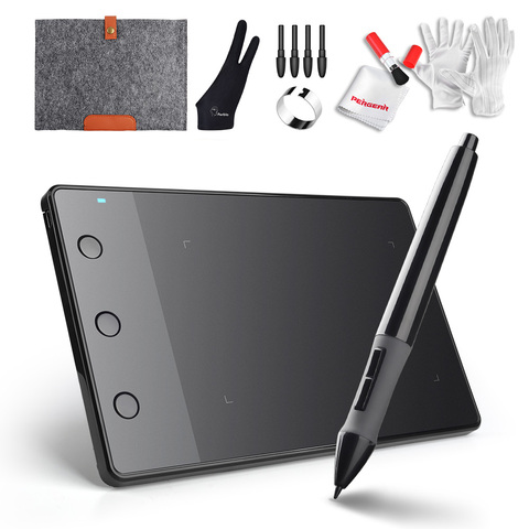 Профессиональный графический планшет Huion H420 4x2,23 дюйма, планшет для рисования OSU, цифровая ручка + шерстяная подкладка, сумка для переноски + З... ► Фото 1/6