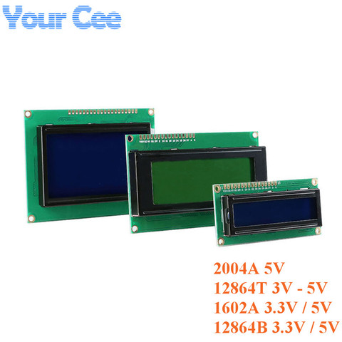 Модуль ЖК-дисплея для Arduino 1602 1602A J204A 2004A 12864 12864B, сине-желто-зеленый дисплей IIC/I2C 3,3 В/5 В ► Фото 1/6