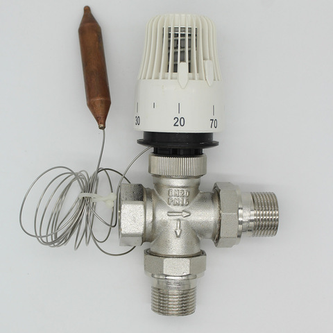 Энергосберегающий напольный клапан для отопления 30-70 градусов, термостатический клапан радиатора M30 * 1,5, трехходовой пульт дистанционного ... ► Фото 1/5