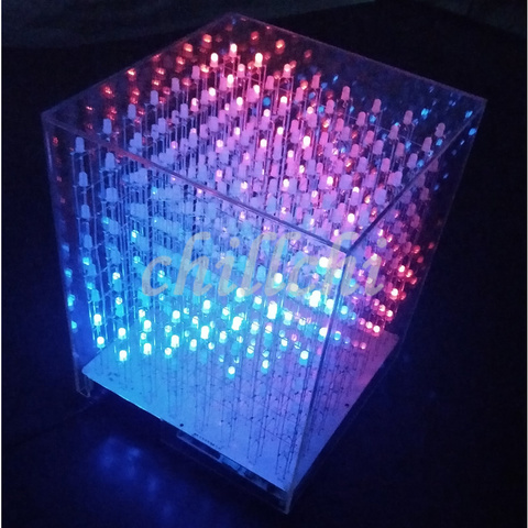 3D 888 полноцветный куб готовый RGB Цветной световой куб 16 миллионов цветов световой куб комплект продуктов 8*8*8 без очков 3D ► Фото 1/1
