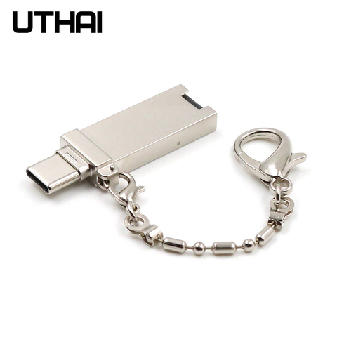 UTHAI C10 кард-ридер Micro SD/TF Тип C мульти-карт памяти для MacBook или смартфона с интерфейсом USB-C ► Фото 1/6