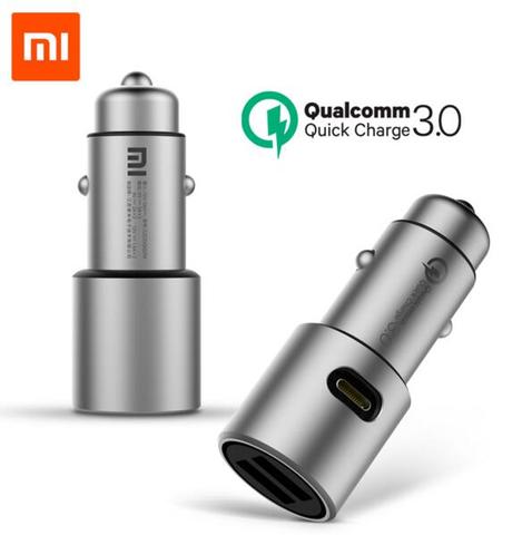 Оригинальное автомобильное зарядное устройство Xiaomi Quick Charge 3,0 MI 5 В/3A, двойной USB 9 В/2A 12 В/A для iPhone 8 x Samsung Android phone, быстрое зарядное устройство ► Фото 1/5