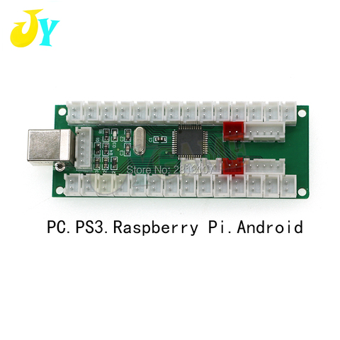 USB энкодер с нулевой задержкой для ПК, PS3, Raspberry Pi, Android, аркадный джойстик, USB плата 5 В, светодиодный кнопочный контроллер, 2 игрока ► Фото 1/6