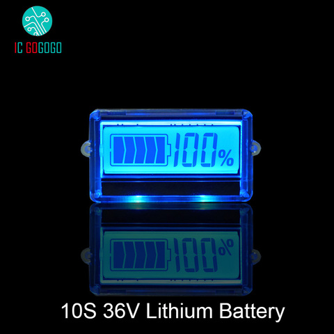 Водонепроницаемый индикатор емкости литий-ионных аккумуляторов 10S TH01 LCD 36 В ► Фото 1/2