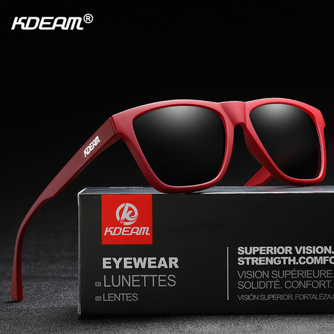 KDEAM Небьющийся TR90 поляризованные Для мужчин ультра светильник дизайн солнцезащитные очки для вождения автомобиля спортивные оттенки-серые... ► Фото 1/5