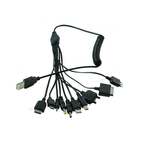 Многофункциональный кабель 10 в 1 Универсальный Micro Mini USB Jack Весенняя линия пряди для путешествий по бизнесу для зарядки портативных устройст... ► Фото 1/5