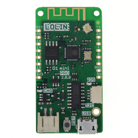 LOLIN D1 mini Pro V2.0.0-макетная плата Wi-Fi IOT на основе ESP8266, 16 Мб, внешняя антенна, Совместимость с MicroPython Nodemcu Arduino ► Фото 1/5