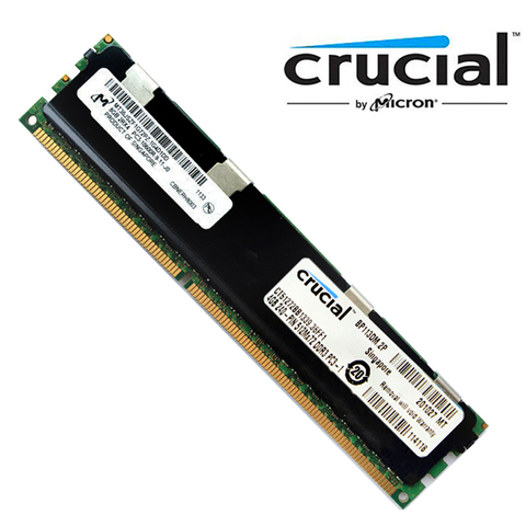 Оперативная память Crucial RAM DDR3 4 Гб ECC REG, память DDR3 8 Гб 1333 (PC3 10600) для сервера, модель CT51272BB1339 ► Фото 1/2