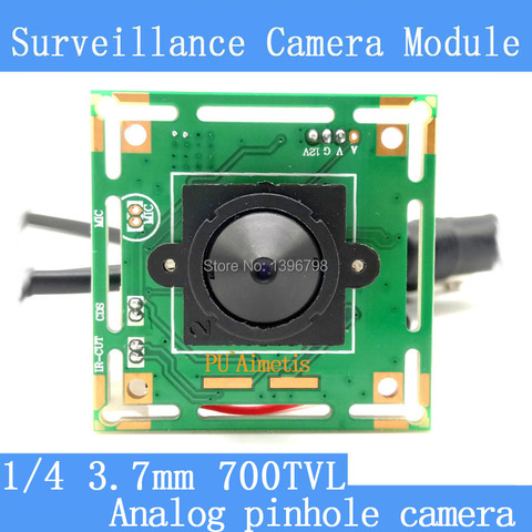Цветная HD CMOS 1/4 700TVL мини камера видеонаблюдения, модуль pinhole 3,7 мм объектив + PAL или NTSC, Опциональная камера видеонаблюдения ► Фото 1/5