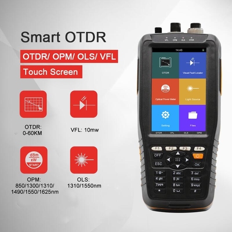 TM290 Smart OTDR 1310 1550 нм с сенсорным экраном VFL/OPM/OLS, оптический отражатель времени ► Фото 1/6