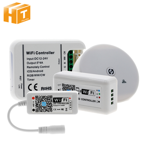 RGB RGBW RGB-WW-CW Wifi светодиодный контроллер DC12V 24V 16 миллионов цветов музыка и таймер Wifi контроль для RGB RGBW светодиодный индикатор. ► Фото 1/5