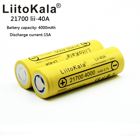 LiitoKala 21700 4000 мАч литиевая аккумуляторная батарея 40A 3,7 В 10C, разряжаемые аккумуляторы высокой мощности, сливные батареи 2022 ► Фото 1/6