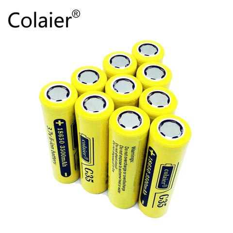Аккумуляторная батарея Colaier G35 18650 3500 мАч 3,7 В, литий-ионная аккумуляторная батарея 20A, литиевая батарея с высоким потоком для лампы ► Фото 1/6