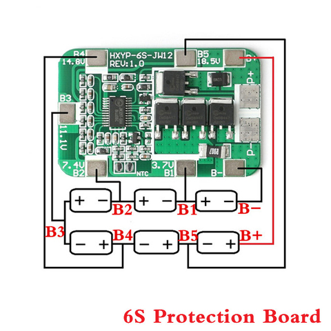 Защитная плата 6S 14A 22,2 V PCB BMS 18650 для литий-ионных аккумуляторов 18650, защитный модуль зарядного устройства 25,2 V ► Фото 1/6
