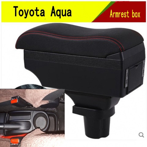 Подлокотник для Toyota Aqua, центральный контейнер для хранения, подстаканник, пепельница, аксессуары для стайлинга интерьера автомобиля ► Фото 1/6