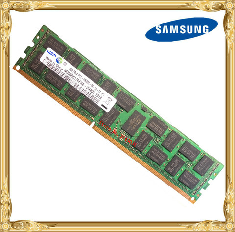 Серверная память Samsung DDR3, 4 ГБ, 8 ГБ, 1333 МГц, ECC REG, DDR3, стандартная, DIMM ОЗУ 10600, 4G X58 X79, используется материнская плата ► Фото 1/1