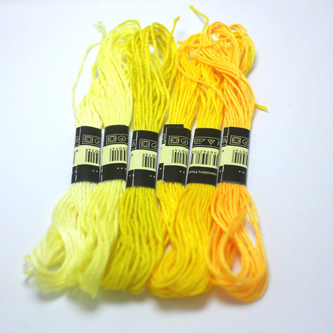 Плетеные браслеты длиной 4 метра, нить в уникальном стиле, 6 нитей для вышивки, шитье, моток пряжи, ремесло, плавный градиент цвета ► Фото 1/5