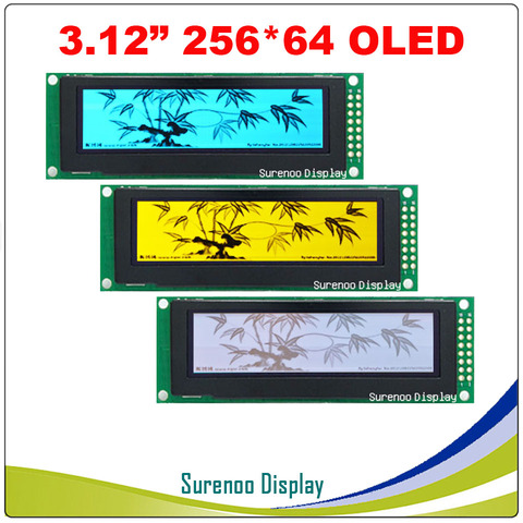 Реальный OLED-дисплей, 3,12 дюйма, 256*64, 25664 точек, графический ЖК-модуль, экран LCM, экран SSD1322, контроллер с поддержкой SPI ► Фото 1/5